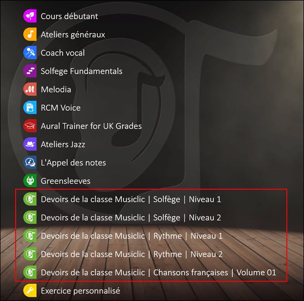 Modules et exercices proposés par EarMaster et Musiclic Modules et exercices proposés par EarMaster et Musiclic