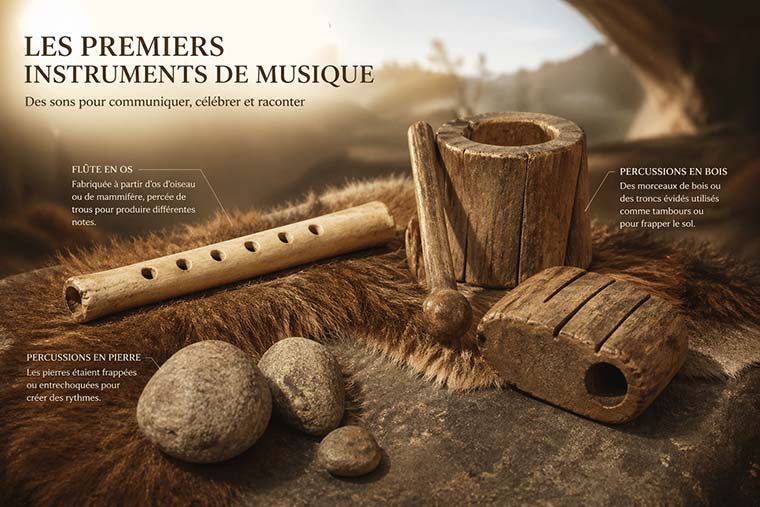 Les premiers instruments de musique préhistoriques