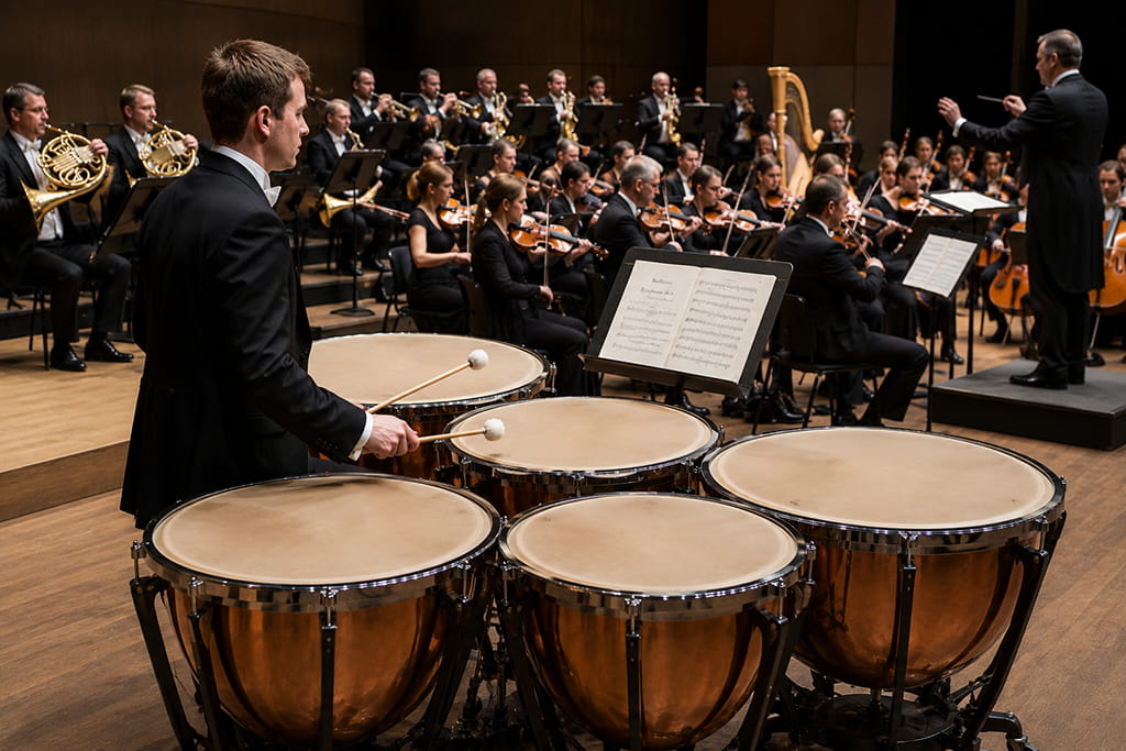 Les timbales au sein de l’orchestre symphonique.