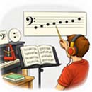 Lecture de notes en clef de Fa