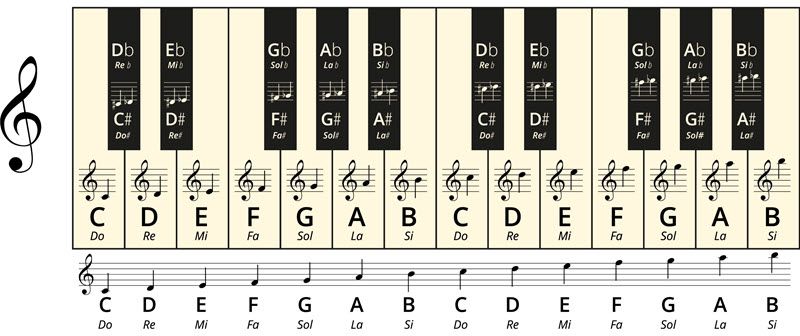 Notes De Musique Sur Une Portée Ou Une Portée