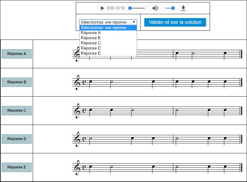 Exercice de rythme sur Musiclic