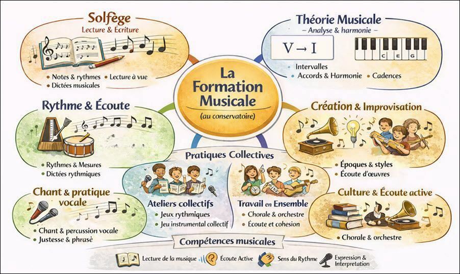 Vue d'ensemble du parcours de formation musicale
