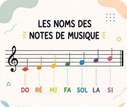 Les noms des notes de musique : do ré mi fa sol la si