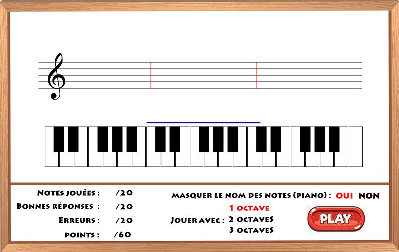 Jeu de lecture de notes en clef de Sol